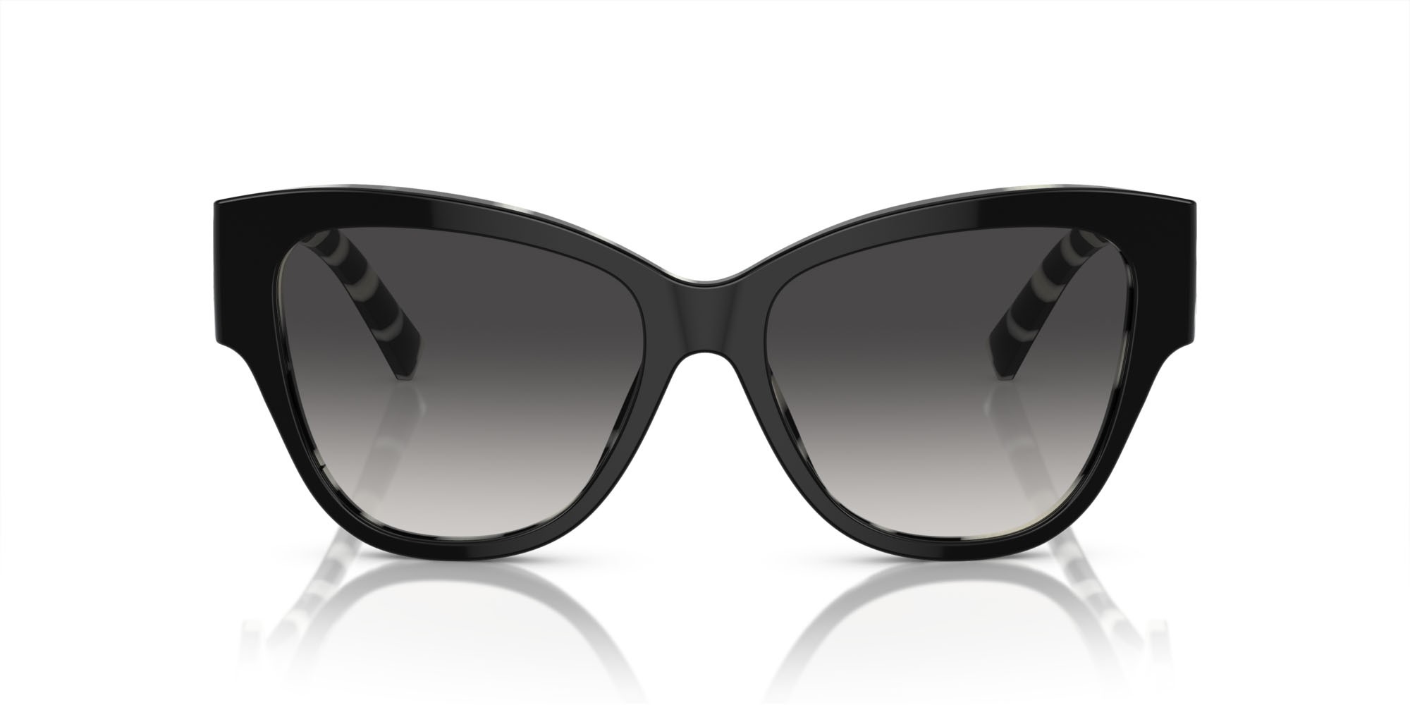 Sunglasses Dolce & Gabbana DG 4449 (3372/P) color nero zebrato shape butterfly lenses grigio