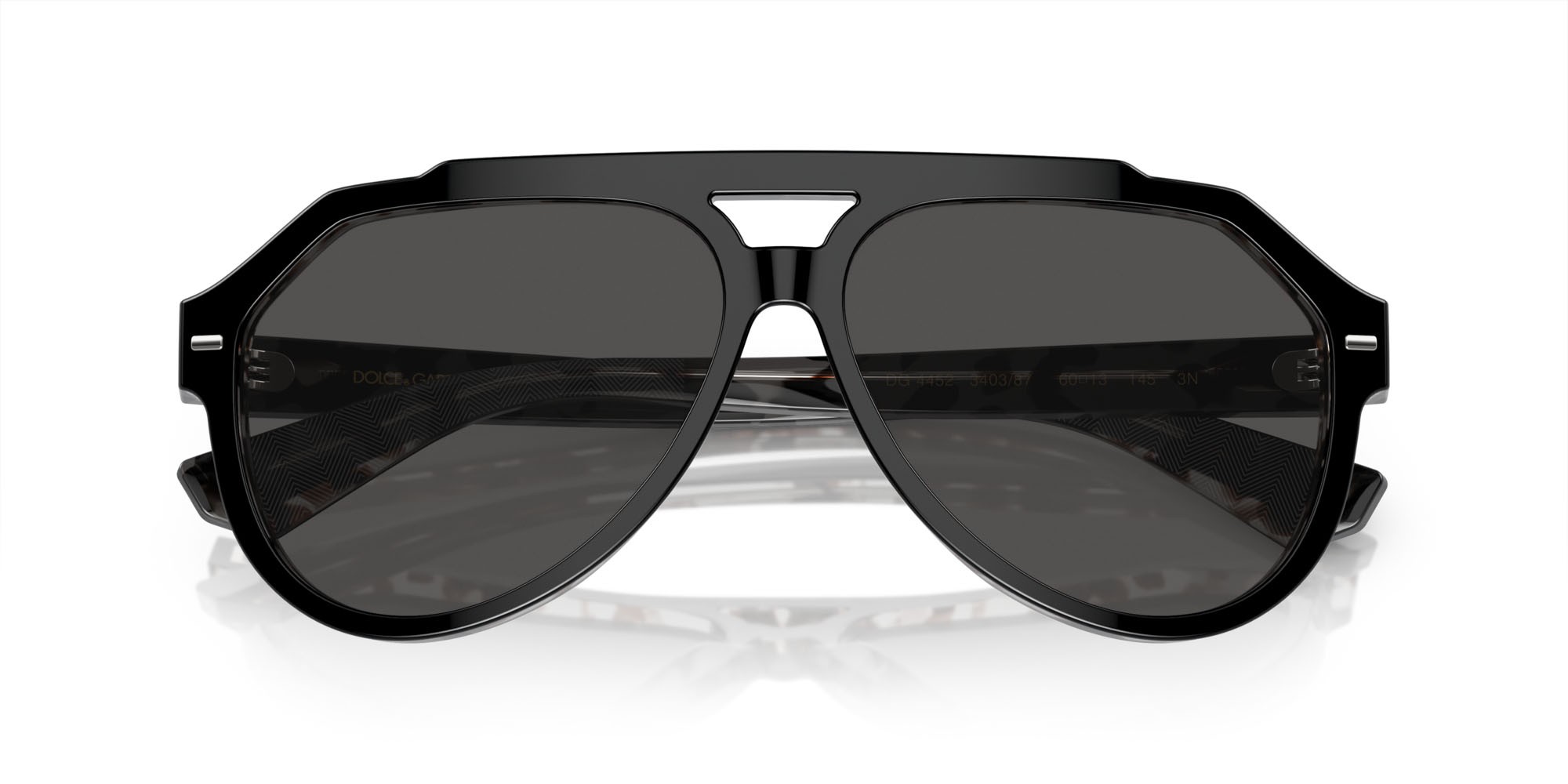 Sonnenbrillen Dolce & Gabbana DG 4452 (340387) farbe nero su havana grigio form aviator gläser grigio scuro