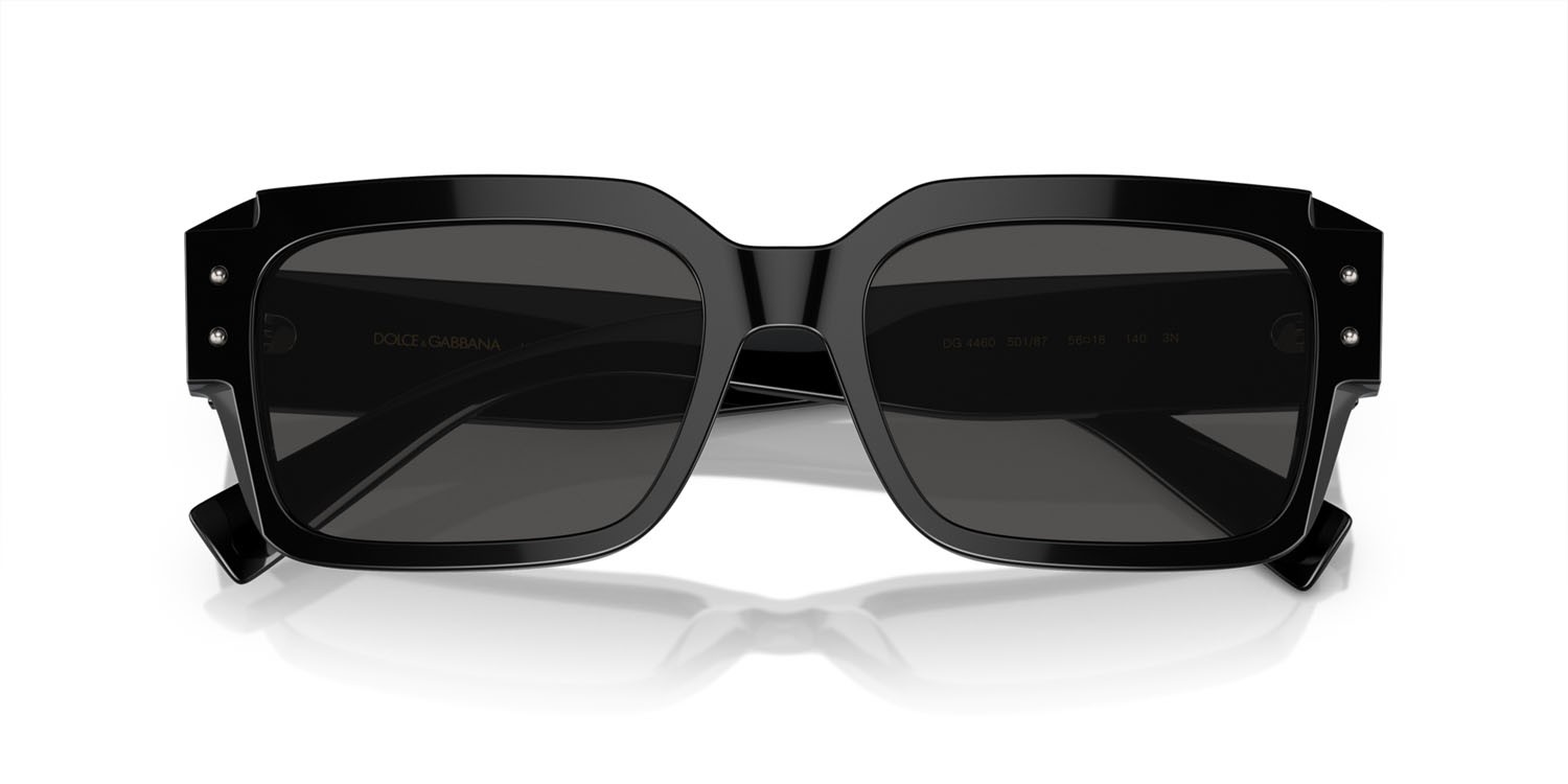 Sunglasses Dolce & Gabbana DG 4460 (501/87) color nero shape square lenses grigio scuro