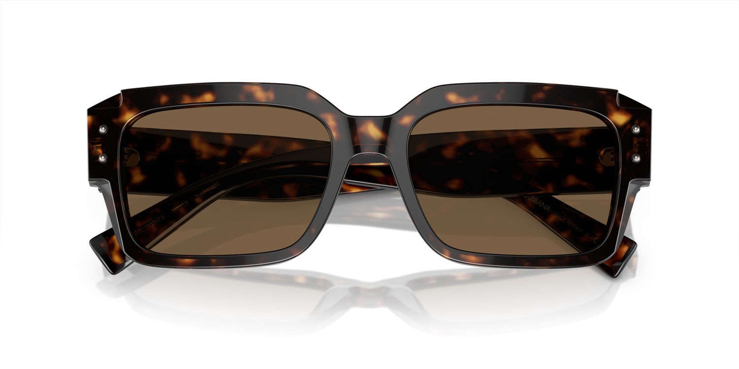 Occhiali da sole Dolce & Gabbana DG 4460 (502/73) colore havana forma quadrato lenti marrone scuro