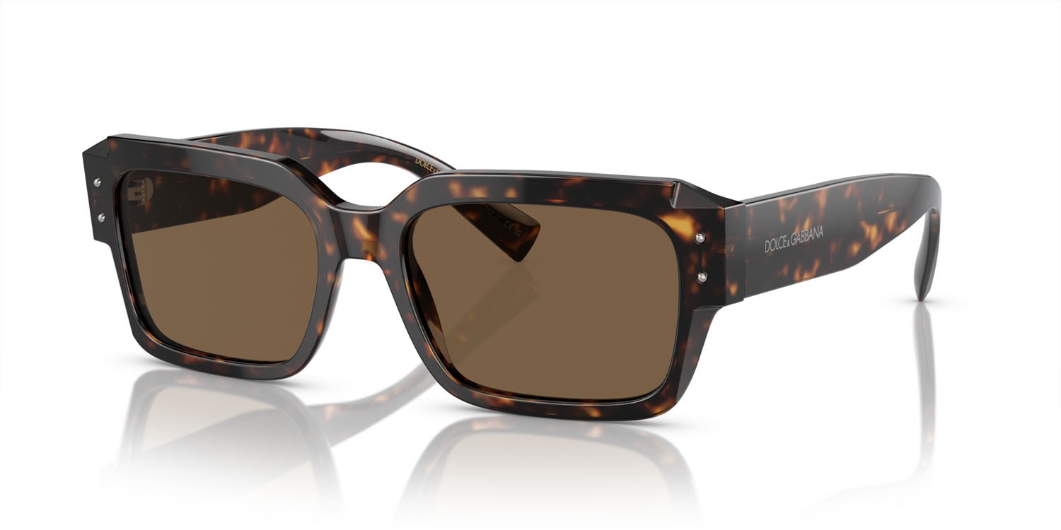 Occhiali da sole Dolce & Gabbana DG 4460 (502/73) colore havana forma quadrato lenti marrone scuro