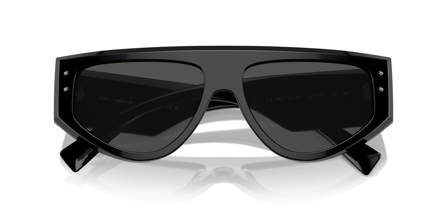 Sunglasses Dolce & Gabbana DG 4461 (501/87) color nero shape rectangle lenses grigio scuro