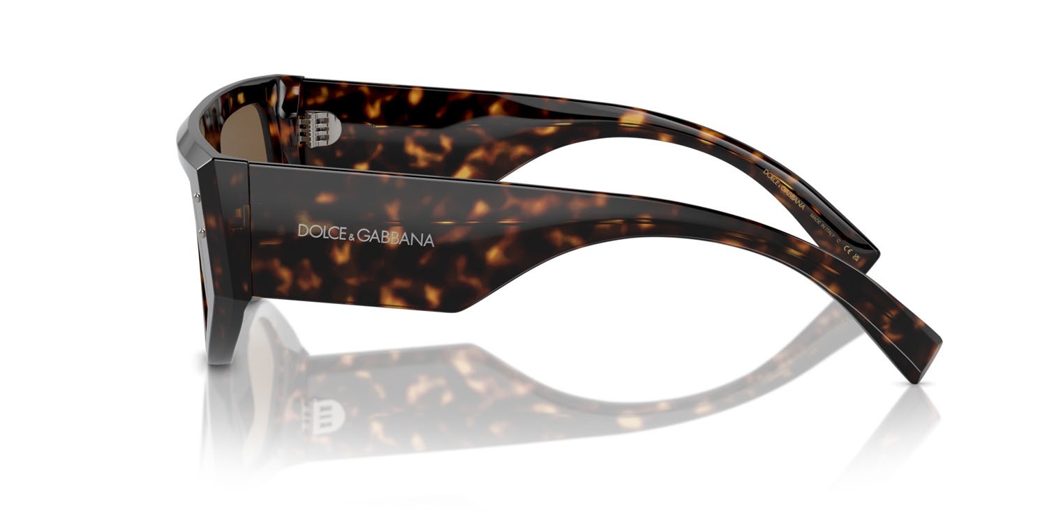 Occhiali da sole Dolce & Gabbana DG 4461 (502/73) colore havana forma rettangolare lenti marrone scuro