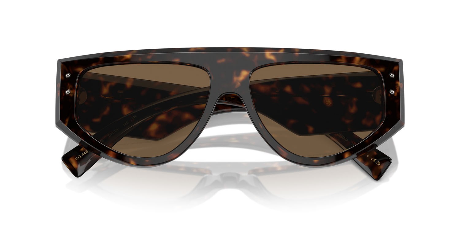 Occhiali da sole Dolce & Gabbana DG 4461 (502/73) colore havana forma rettangolare lenti marrone scuro