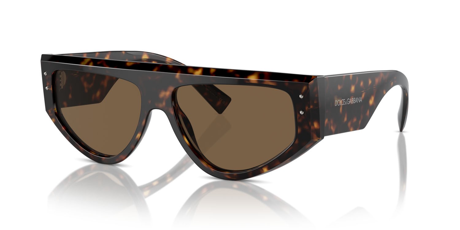 Occhiali da sole Dolce & Gabbana DG 4461 (502/73) colore havana forma rettangolare lenti marrone scuro