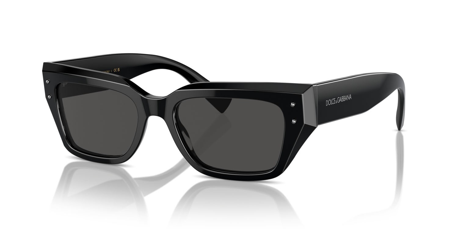Sunglasses Dolce & Gabbana DG 4462 (501/87) color nero shape cat eye lenses grigio scuro