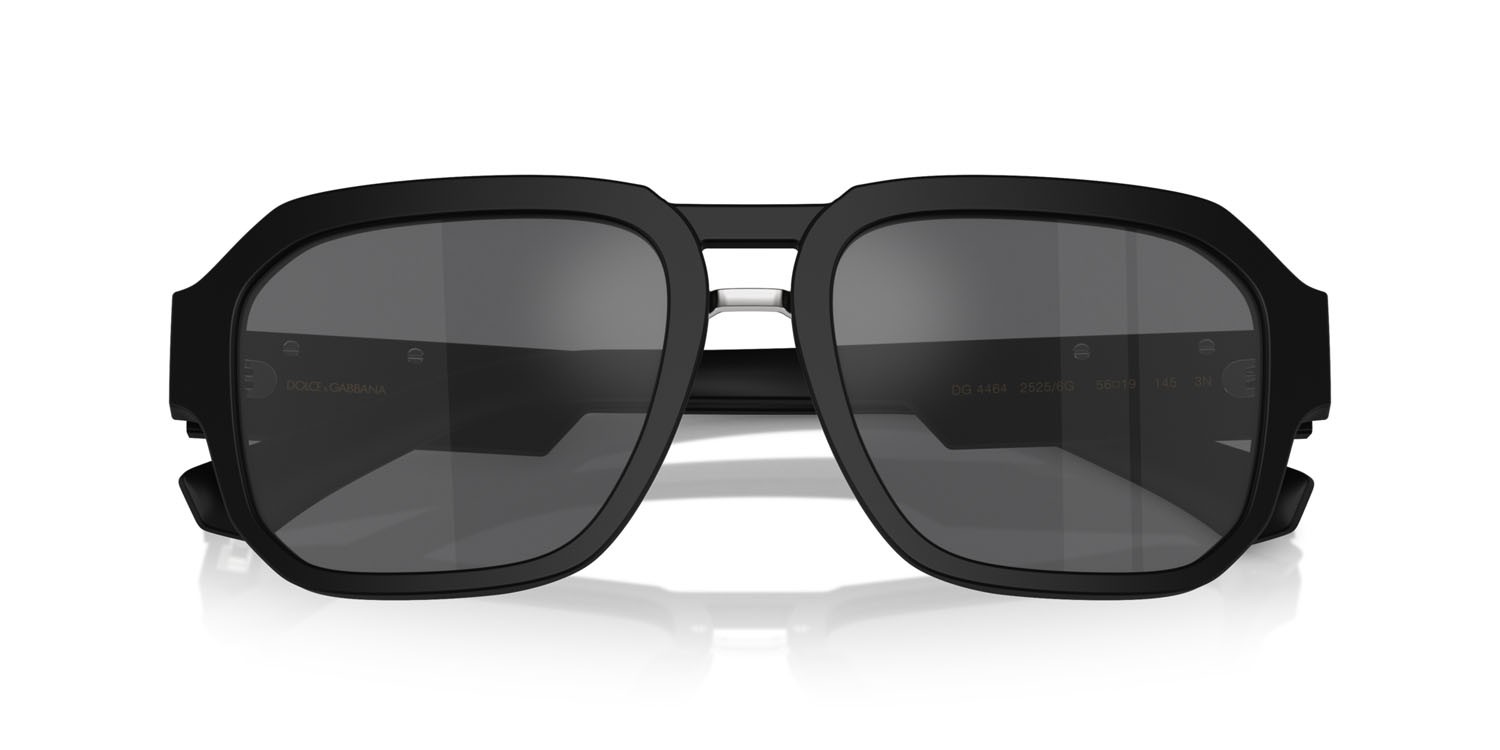 Sonnenbrillen Dolce & Gabbana DG 4464 (25256G) farbe nero opaco form aviator gläser grigio nero specchiato