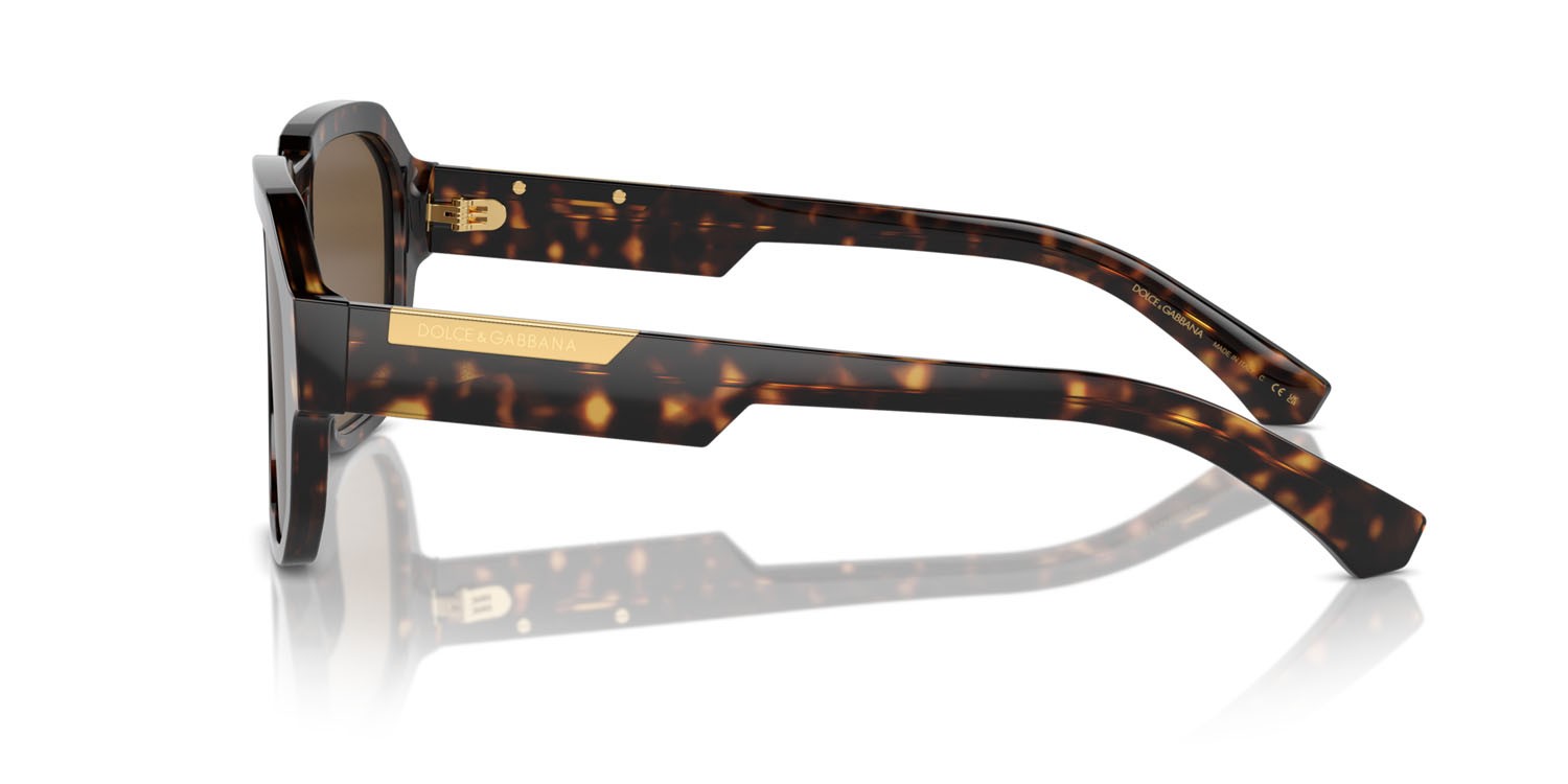 Occhiali da sole Dolce & Gabbana DG 4464 (502/73) colore havana forma aviator lenti marrone scuro