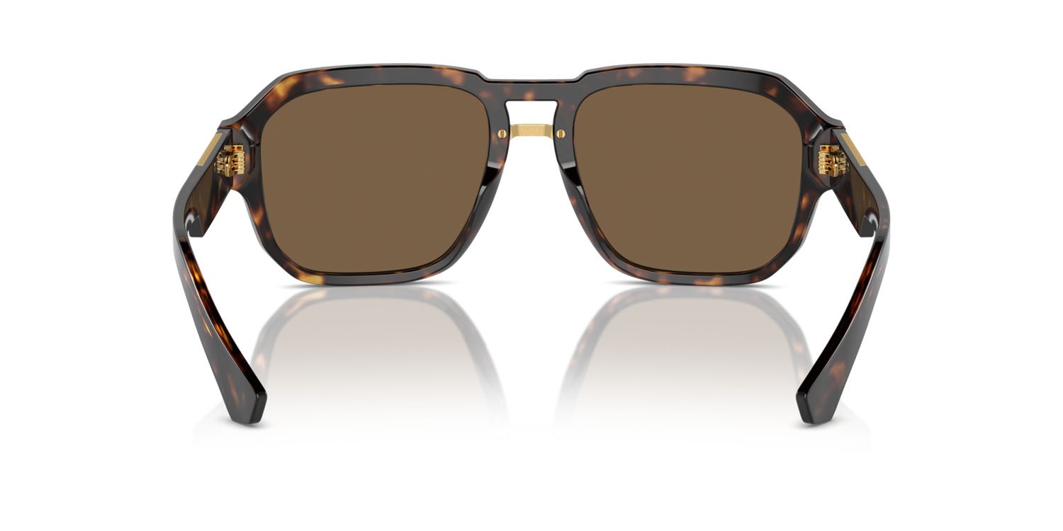 Occhiali da sole Dolce & Gabbana DG 4464 (502/73) colore havana forma aviator lenti marrone scuro
