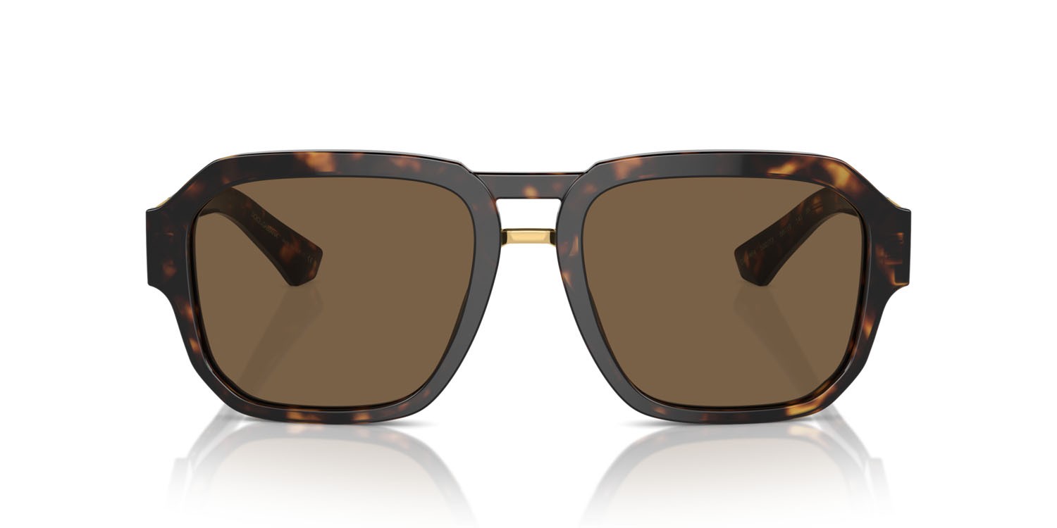 Occhiali da sole Dolce & Gabbana DG 4464 (502/73) colore havana forma aviator lenti marrone scuro