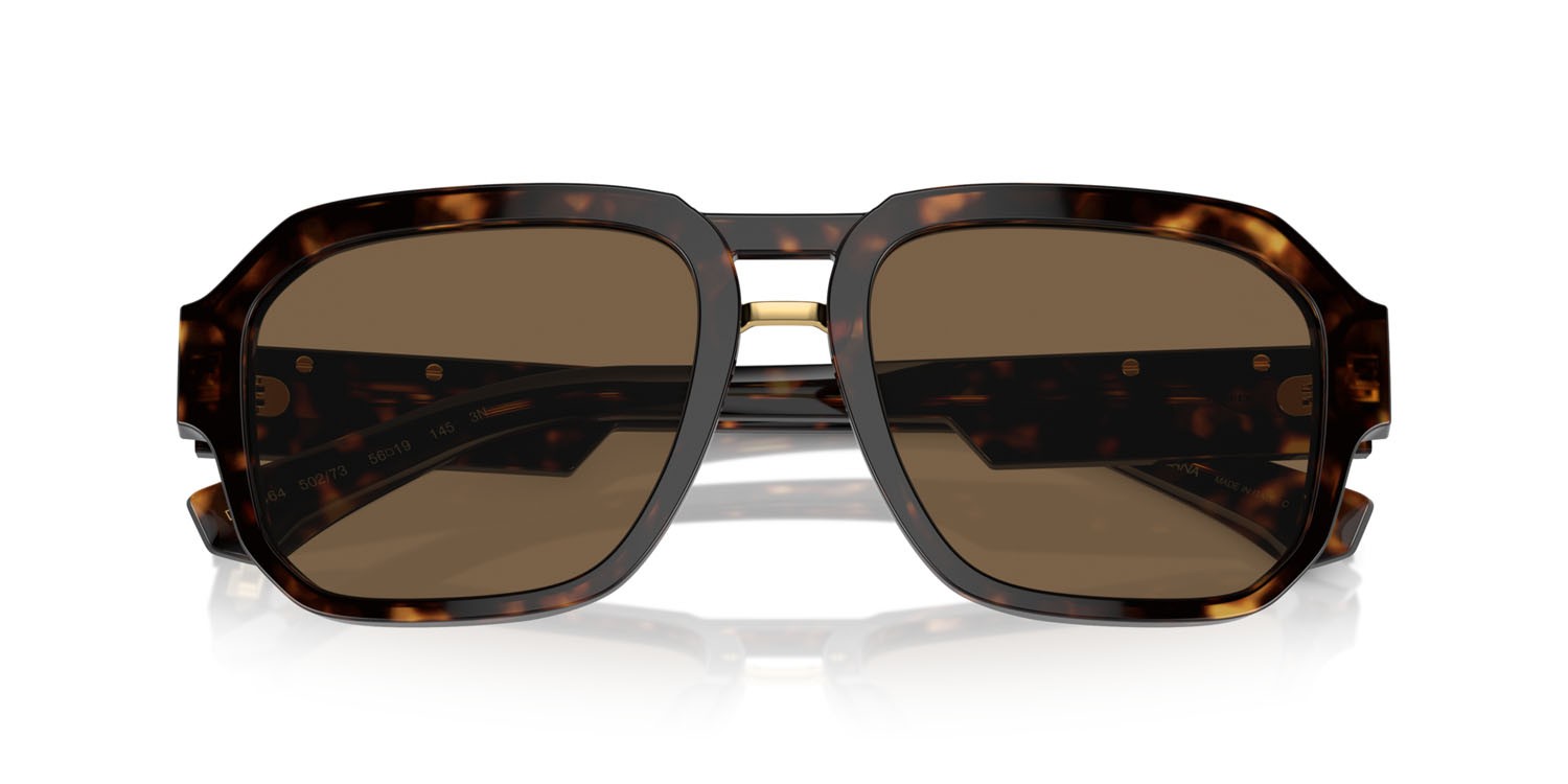 Occhiali da sole Dolce & Gabbana DG 4464 (502/73) colore havana forma aviator lenti marrone scuro