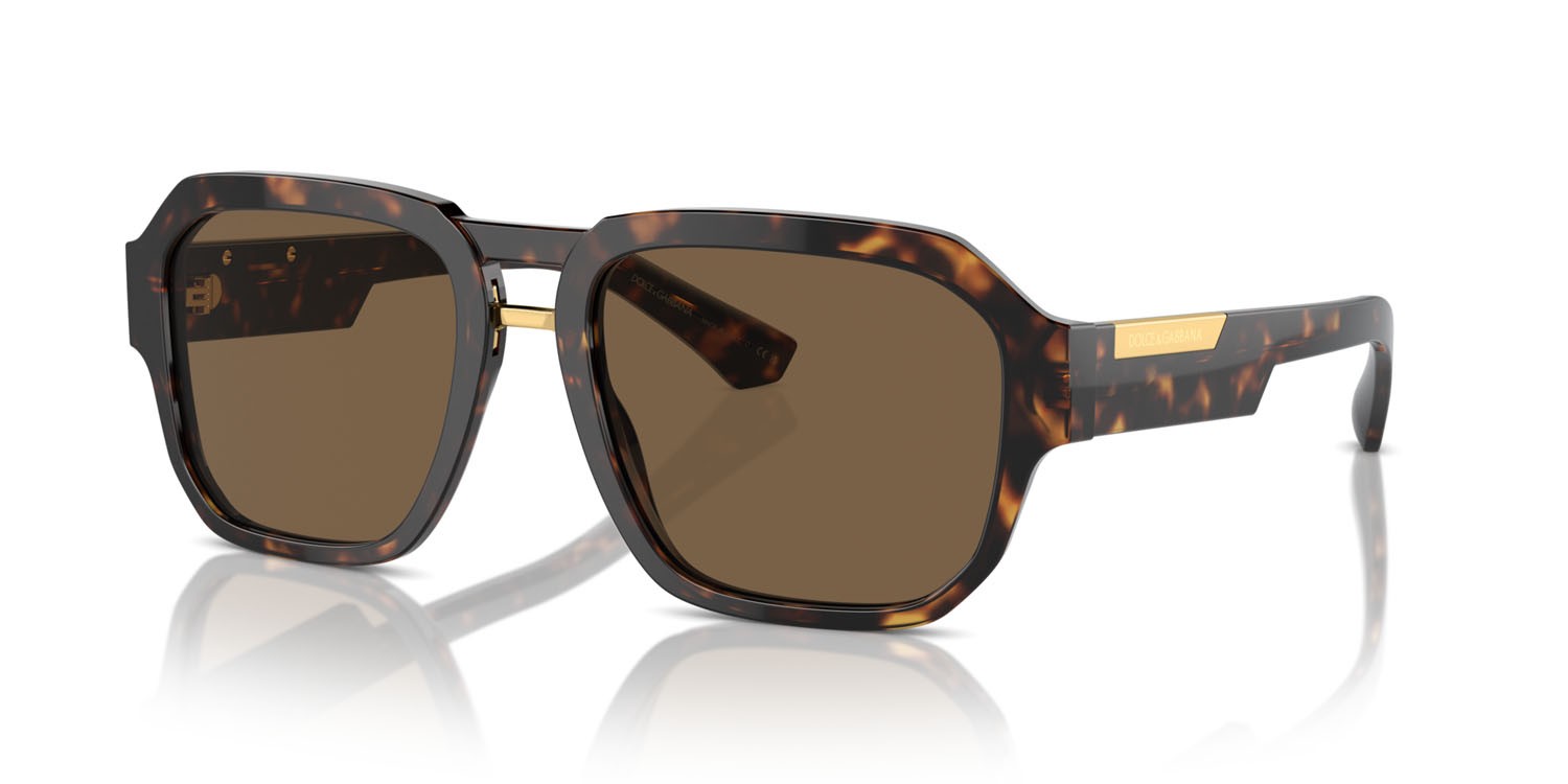 Occhiali da sole Dolce & Gabbana DG 4464 (502/73) colore havana forma aviator lenti marrone scuro