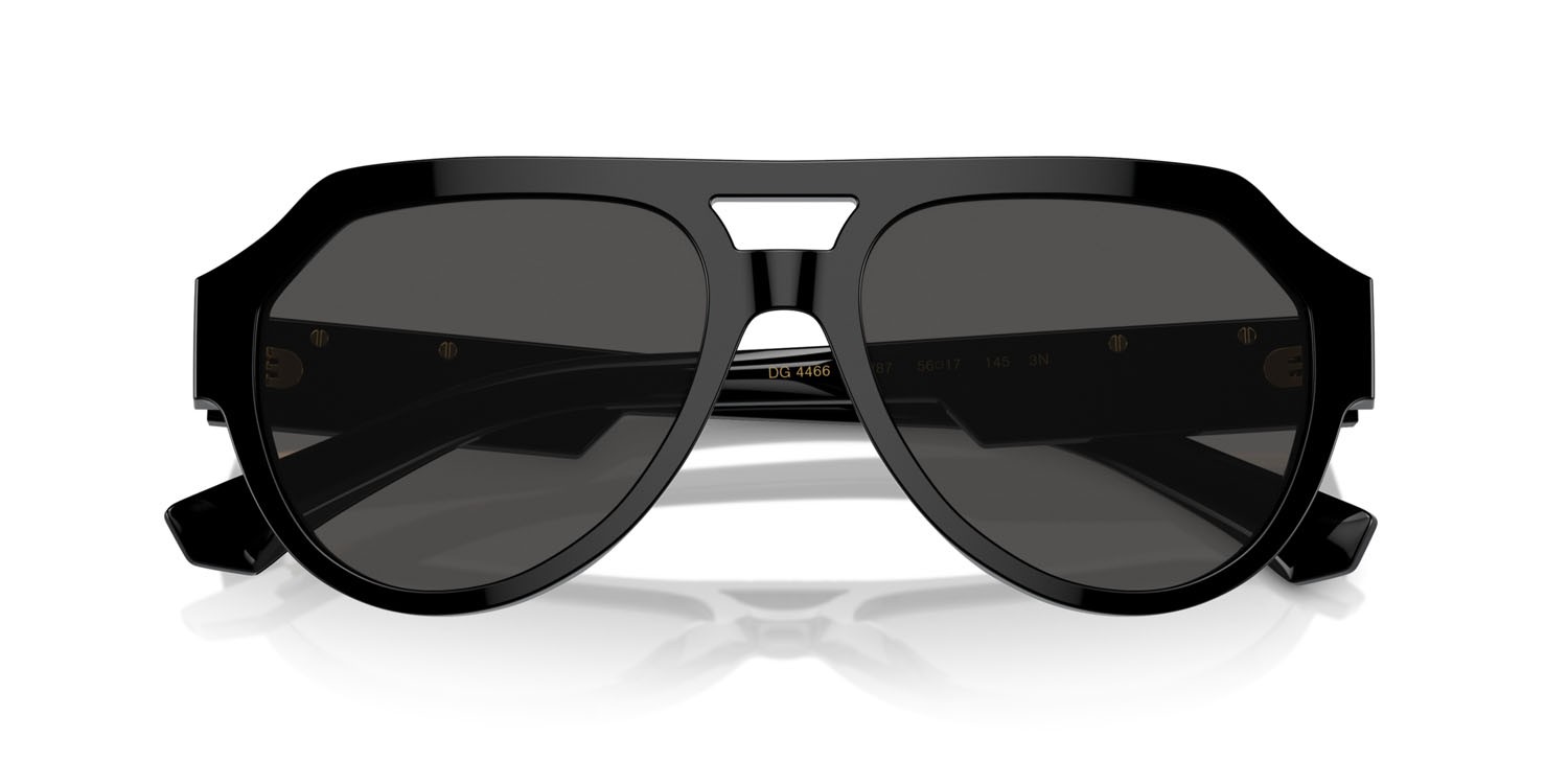 Sunglasses Dolce & Gabbana DG 4466 (501/87) color nero shape square lenses grigio scuro