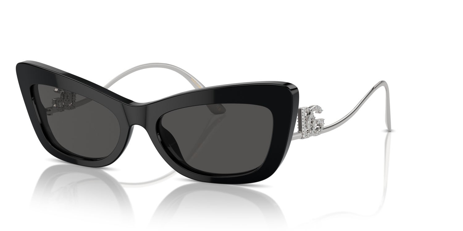 Sunglasses Dolce & Gabbana DG 4467B (501/87) color nero shape cat eye lenses grigio scuro