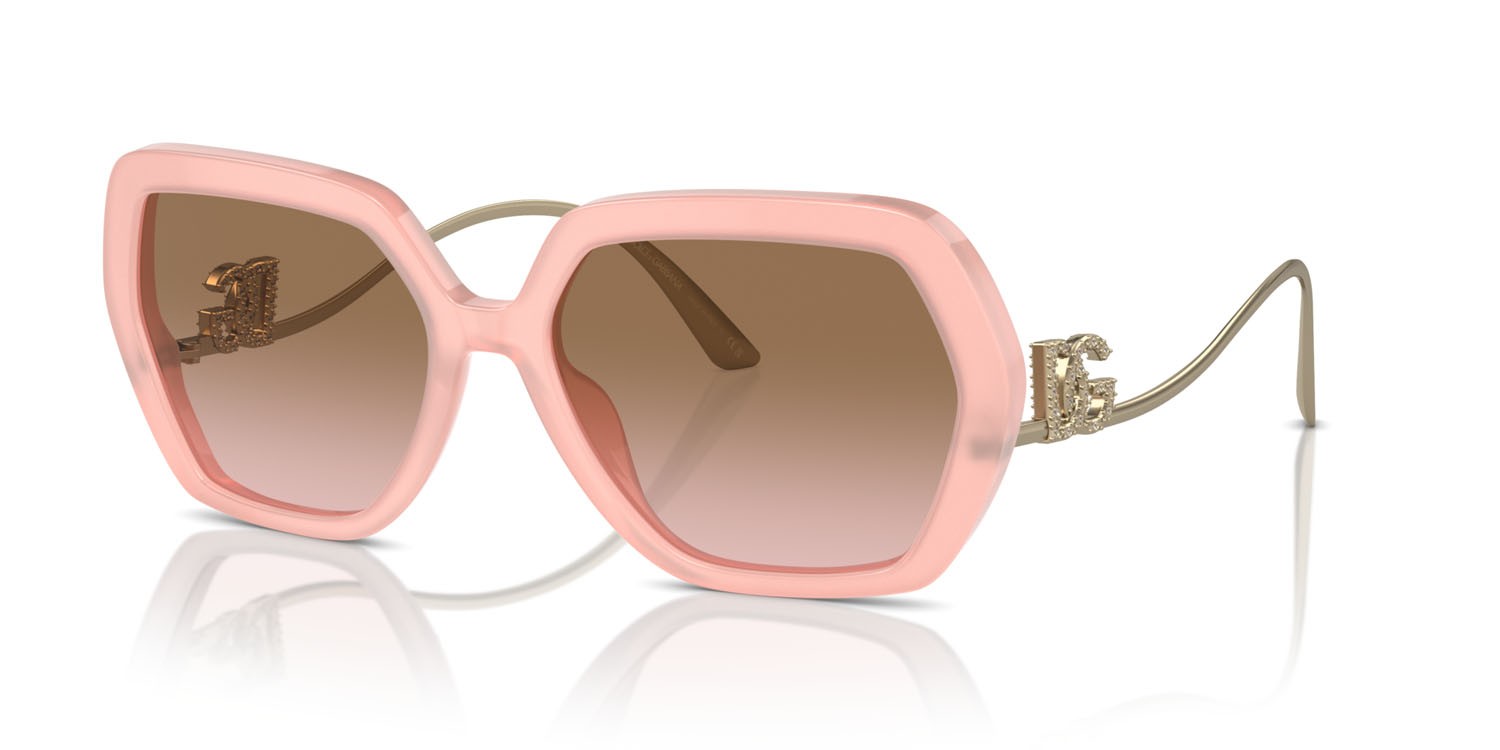 Sonnenbrillen Dolce & Gabbana DG 4468B (343611) farbe rosa opalino form unregelmäßig gläser rosa sfumato grigio