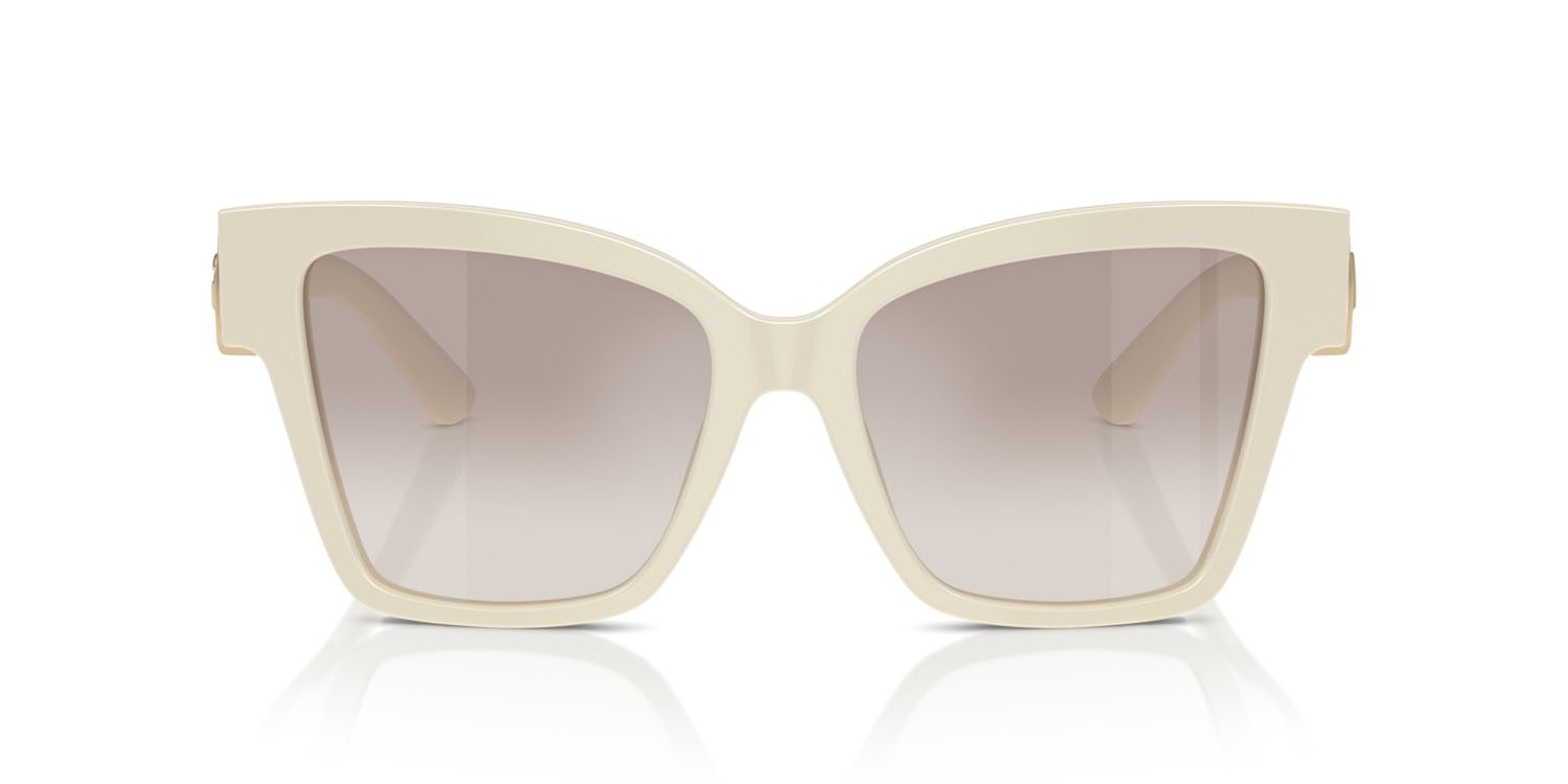 Occhiali da sole Dolce & Gabbana DG 4470 (331294) colore crema forma quadrato lenti trasparente sfumato marrone specchiato argento