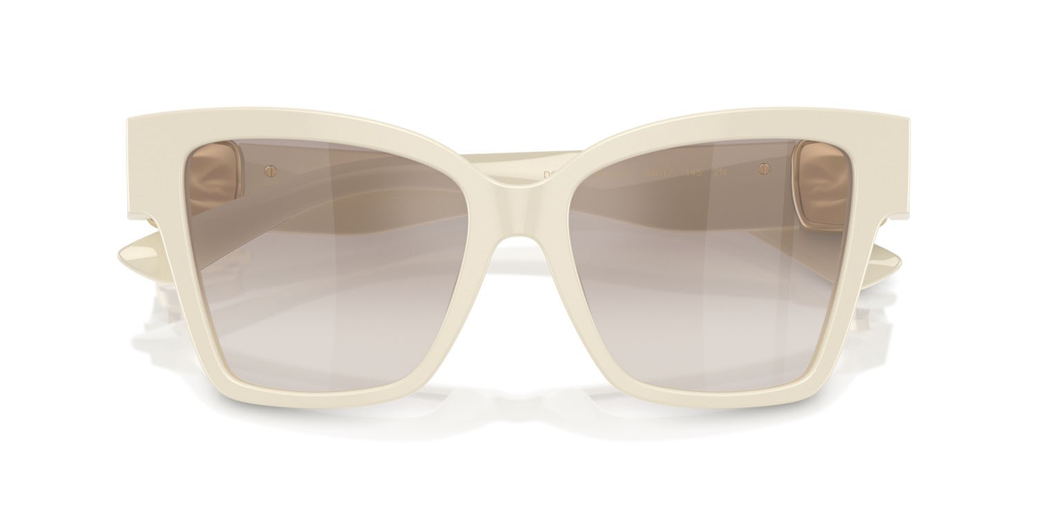 Occhiali da sole Dolce & Gabbana DG 4470 (331294) colore crema forma quadrato lenti trasparente sfumato marrone specchiato argento