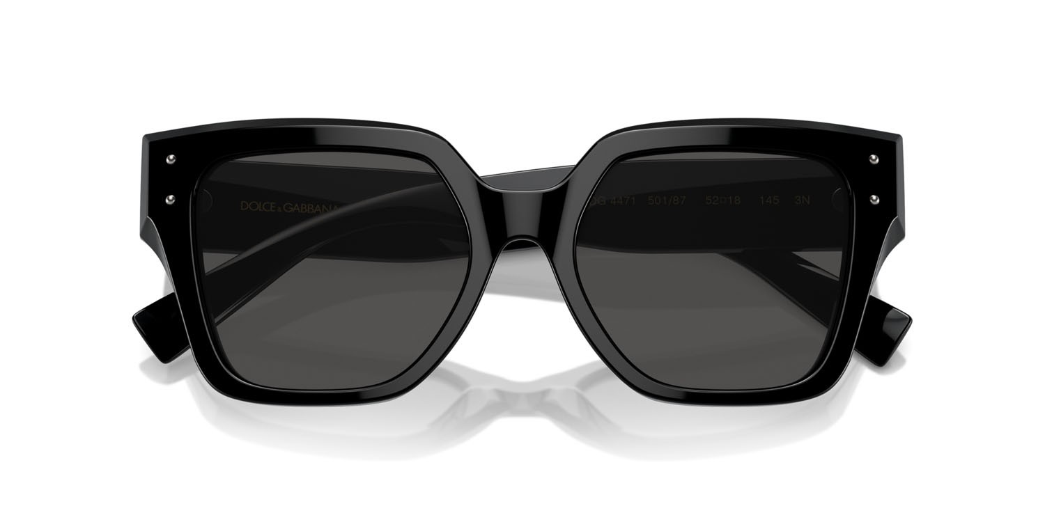 Sunglasses Dolce & Gabbana DG 4471 (501/87) color nero shape square lenses grigio scuro