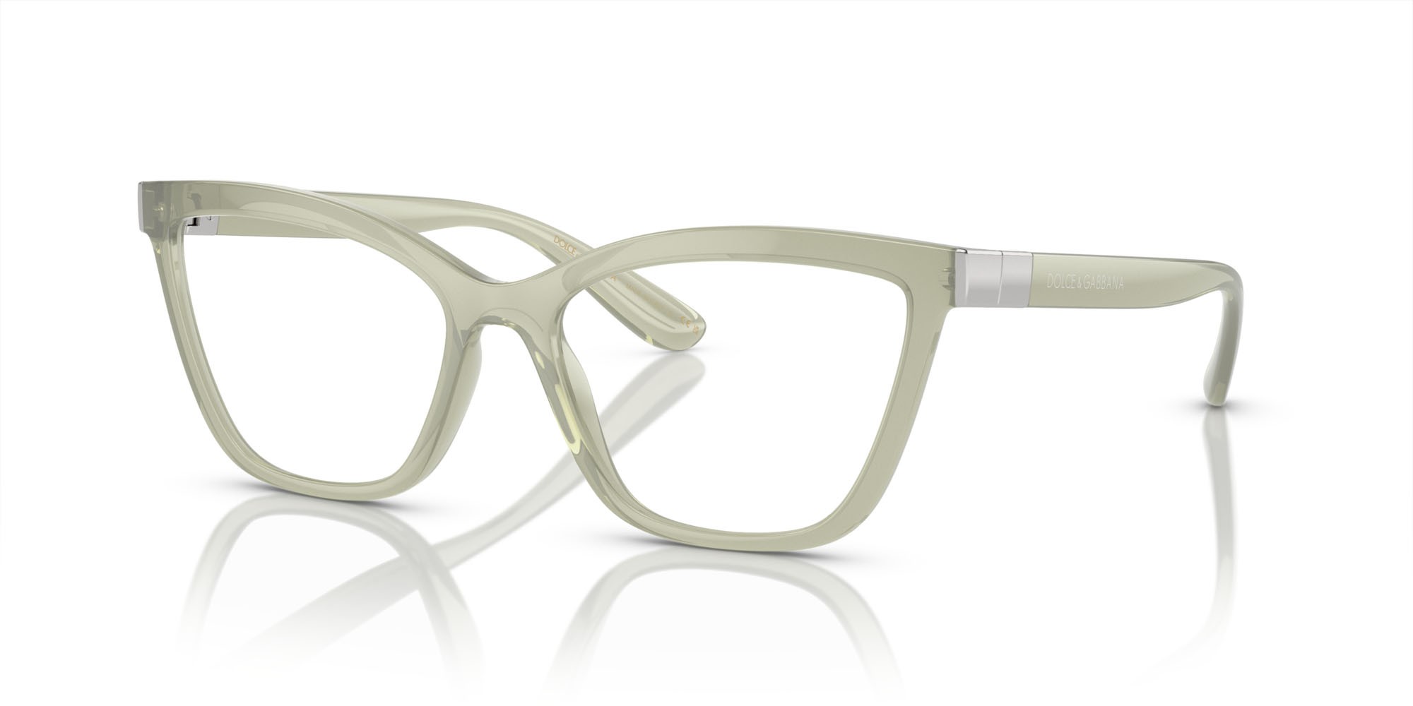Brillen Dolce & Gabbana DG 5076 (3345) farbe verde perlaceo form cat-eye gläser lente demo