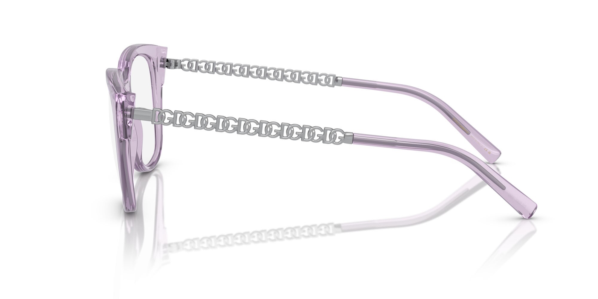 Brillen Dolce & Gabbana DG 5087 (3382) farbe lilla trasparente form quadratisch gläser lente demo