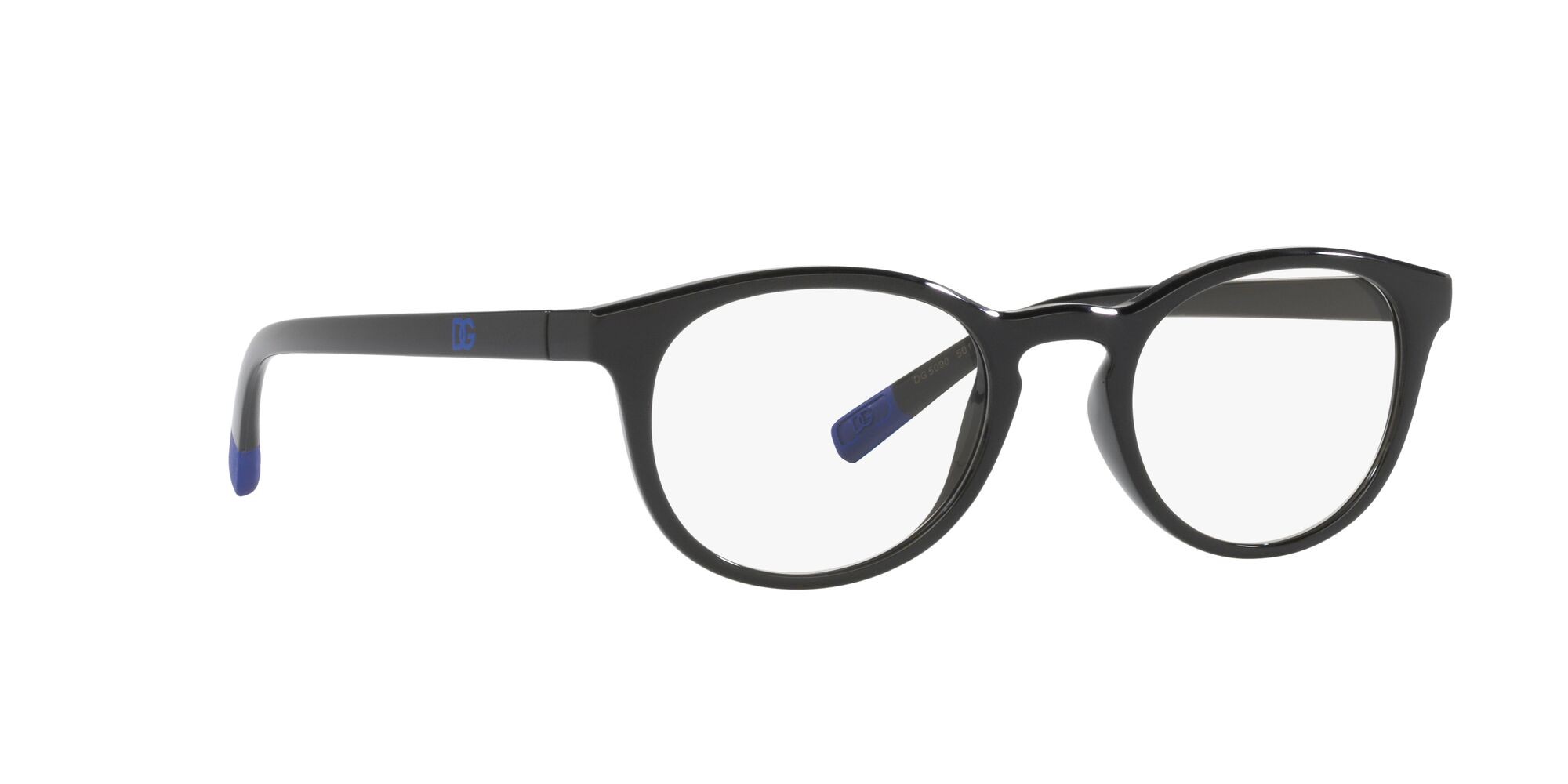 Brillen Dolce & Gabbana DG 5090 (501) farbe nero form pantos gläser trasparente con filtro anti luce blu