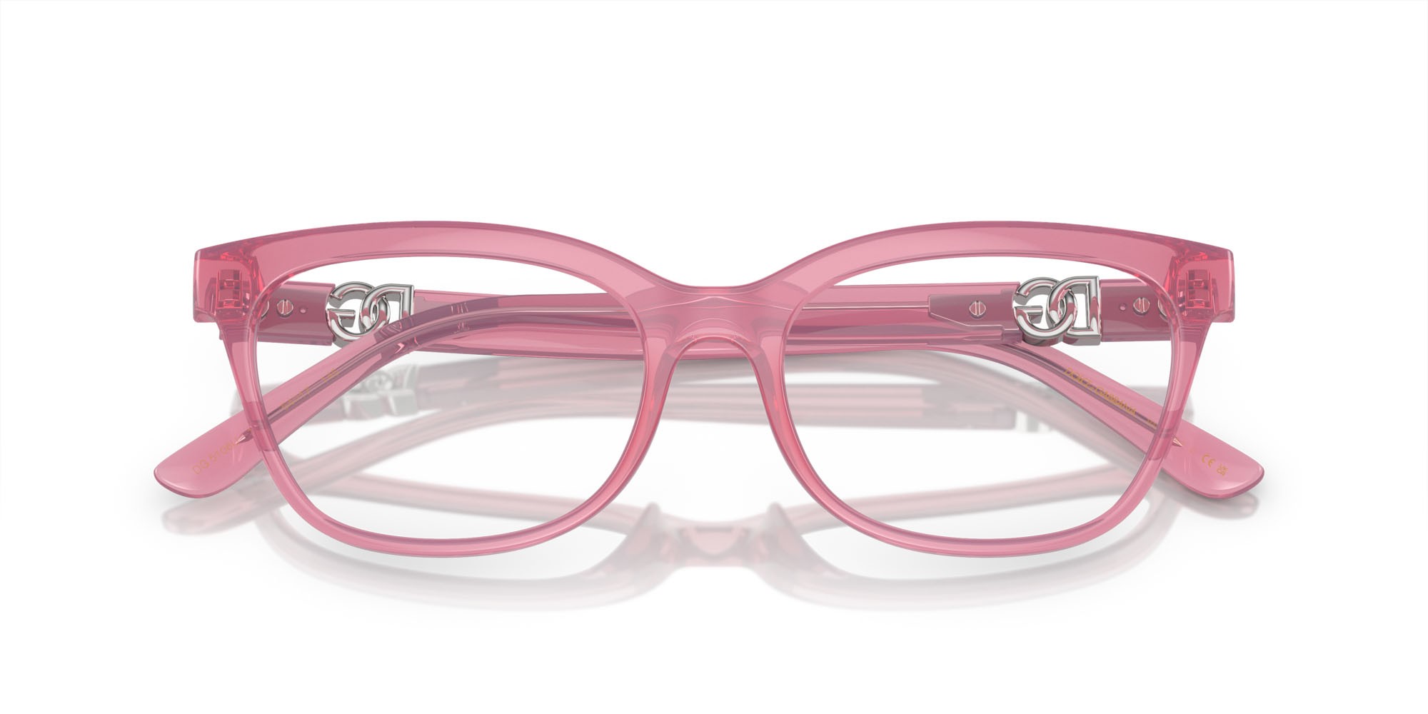 Brillen Dolce & Gabbana DG 5106U (1912) farbe rosa perlaceo form schmetterling gläser lente demo