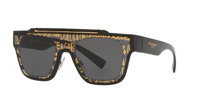 Sonnenbrillen Dolce & Gabbana DG 6125 (327787) farbe black form quadratisch gläser dark grey