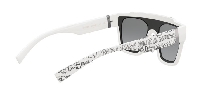 Sonnenbrillen Dolce & Gabbana DG 6125 (33126V) farbe white form quadratisch gläser light grey mirror grad silver