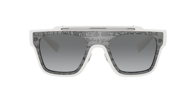 Sonnenbrillen Dolce & Gabbana DG 6125 (33126V) farbe white form quadratisch gläser light grey mirror grad silver