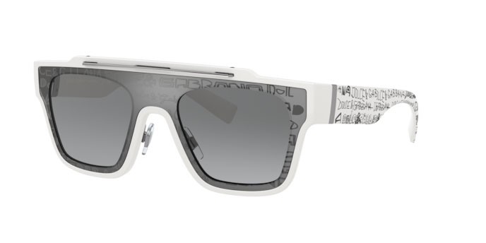 Sonnenbrillen Dolce & Gabbana DG 6125 (33126V) farbe white form quadratisch gläser light grey mirror grad silver