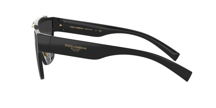 Occhiali da sole Dolce & Gabbana DG 6125 (501/M) colore black forma quadrato lenti dark grey tampo d&g silver
