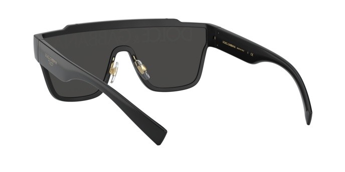 Occhiali da sole Dolce & Gabbana DG 6125 (501/M) colore black forma quadrato lenti dark grey tampo d&g silver