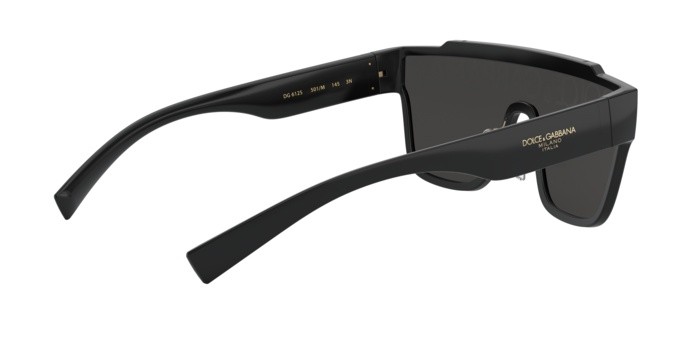 Occhiali da sole Dolce & Gabbana DG 6125 (501/M) colore black forma quadrato lenti dark grey tampo d&g silver