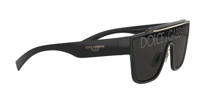 Occhiali da sole Dolce & Gabbana DG 6125 (501/M) colore black forma quadrato lenti dark grey tampo d&g silver