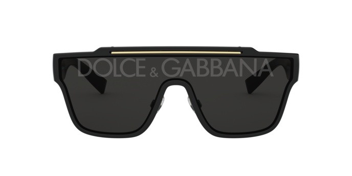 Occhiali da sole Dolce & Gabbana DG 6125 (501/M) colore black forma quadrato lenti dark grey tampo d&g silver