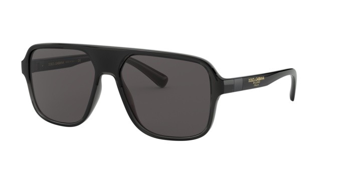 Sunglasses Dolce & Gabbana DG 6134 (325787) color transparent grey/black shape square lenses grey