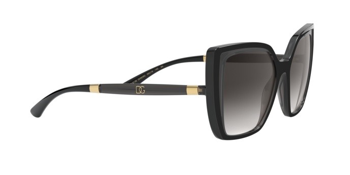 Sonnenbrillen Dolce & Gabbana DG 6138 (32468G) farbe black on transparent grey form quadratisch gläser grey gradient