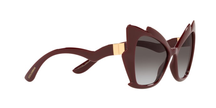 Sonnenbrillen Dolce & Gabbana DG 6166 (32858G) farbe bordeaux form cat-eye gläser light grey gradient black