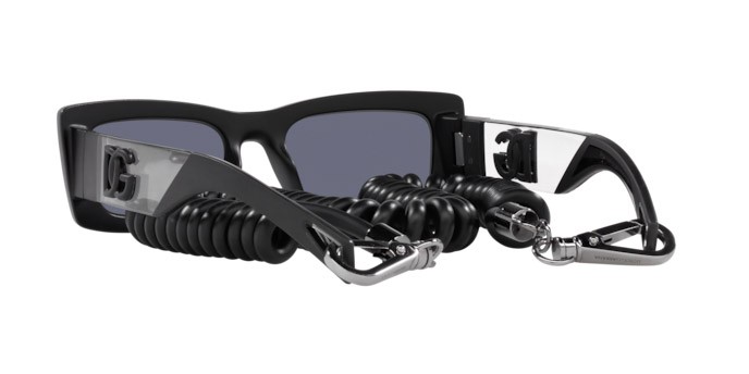 Sonnenbrillen Dolce & Gabbana DG 6173 (25256G) farbe black rubber form rechteckig gläser light grey mirror black