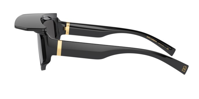 Sunglasses Dolce & Gabbana DG 6177 (501/87) color black shape rectangle lenses dark grey