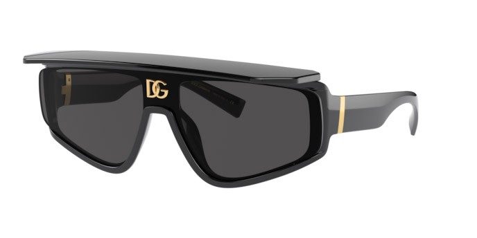 Sunglasses Dolce & Gabbana DG 6177 (501/87) color black shape rectangle lenses dark grey