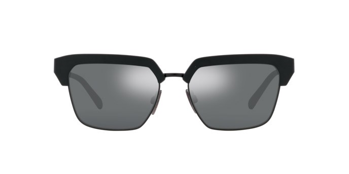 Sonnenbrillen Dolce & Gabbana DG 6185 (25256G) farbe nero opaco form quadratisch gläser grigio chiaro specchiato nero