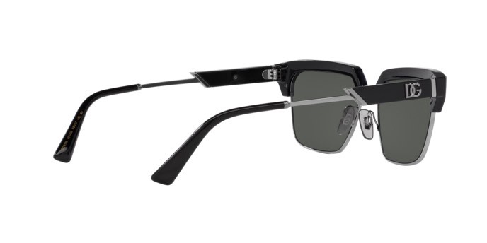 Sonnenbrillen Dolce & Gabbana DG 6185 (501/55) farbe nero form quadratisch gläser verde chiaro specchiato blu
