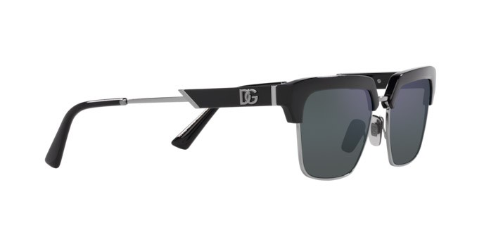 Sonnenbrillen Dolce & Gabbana DG 6185 (501/55) farbe nero form quadratisch gläser verde chiaro specchiato blu