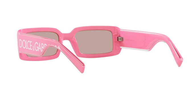 Occhiali da sole Dolce & Gabbana DG 6187 (3262/5) colore rosa forma rettangolare lenti light pink mirror silver