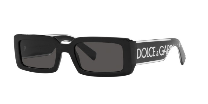 Sunglasses Dolce & Gabbana DG 6187 (501/87) color nero shape rectangle lenses grigio scuro