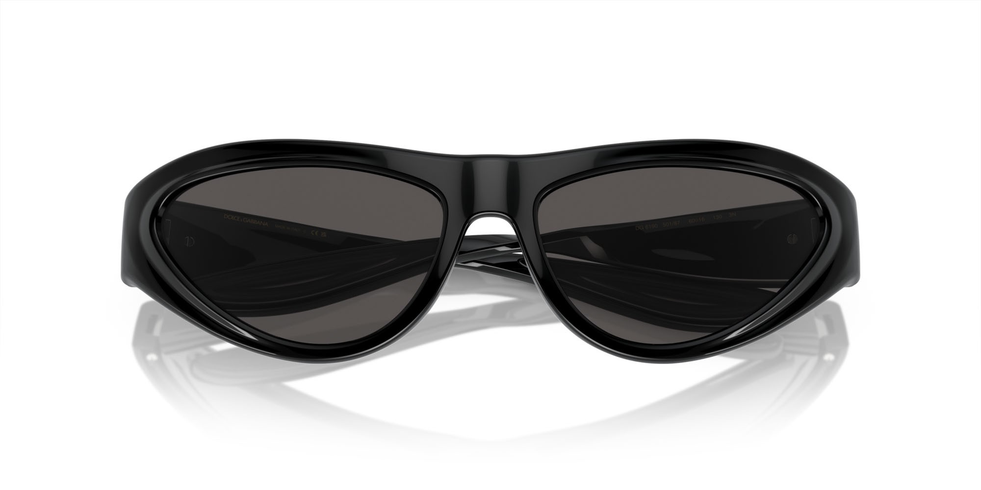 Sonnenbrillen Dolce & Gabbana DG 6190 (501/87) farbe nero form cat-eye gläser grigio scuro