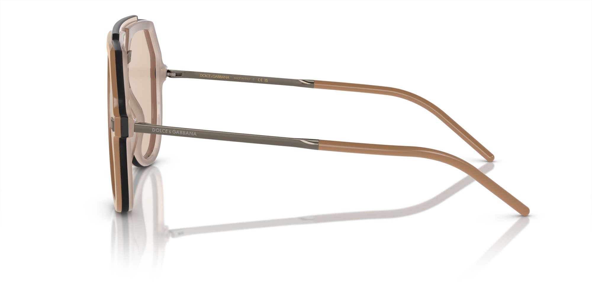 Sonnenbrillen Dolce & Gabbana DG 6195 (328493) farbe beige form aviator gläser marrone chiaro