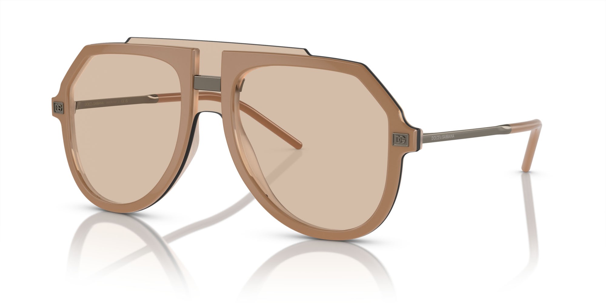 Sonnenbrillen Dolce & Gabbana DG 6195 (328493) farbe beige form aviator gläser marrone chiaro
