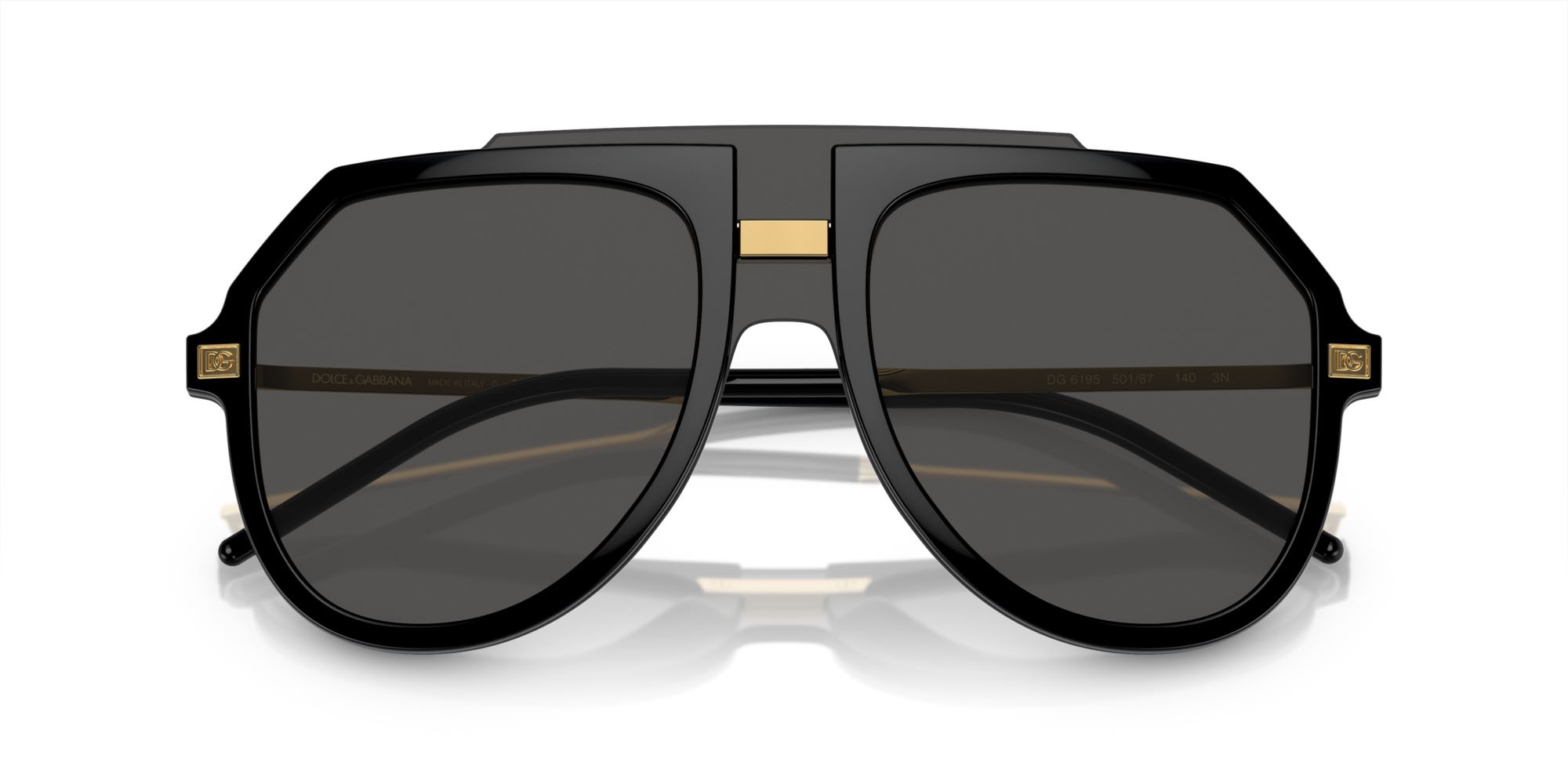 Sunglasses Dolce & Gabbana DG 6195 (501/87) color nero shape aviator lenses grigio scuro